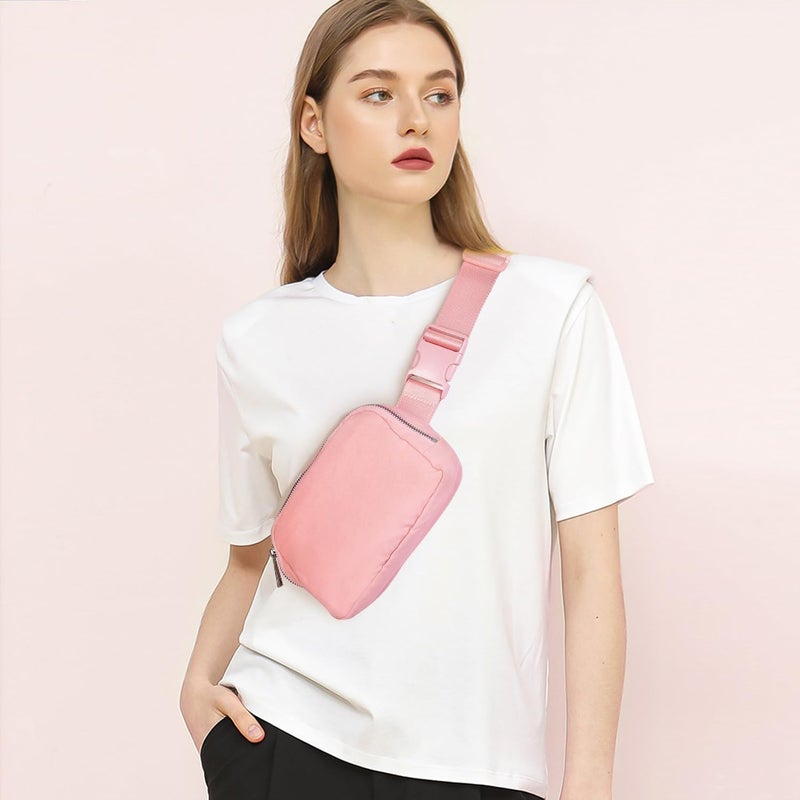 Gitus Belt Bag for Women Fanny Pack Crossbody Bags for Women Fashion Waist Packs with Adjustable Strap Gifts for Teenage Girls Women Men (Light Pink) - Image 2